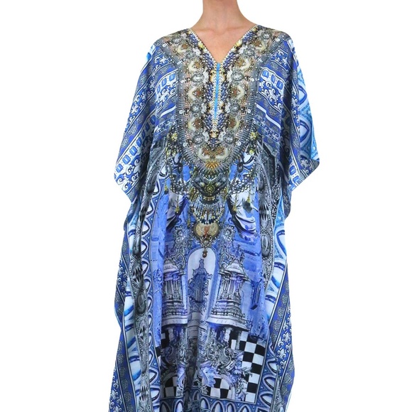 Blue and White Kaftan Dress for Sale-Caftan Dres - Picture 1 of 6